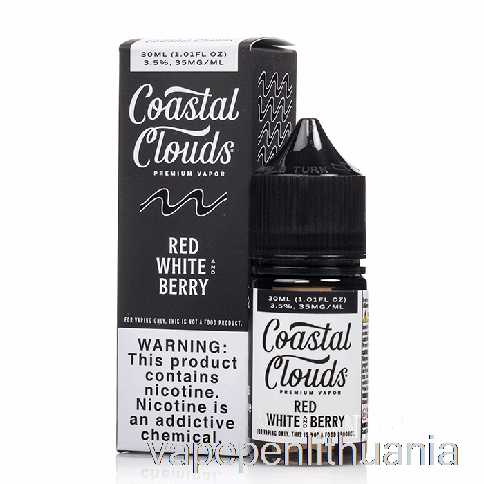 Raudona Balta Ir Uoginė - Pakrantės Debesys Druska - 30ml 35mg Vape Skystis
